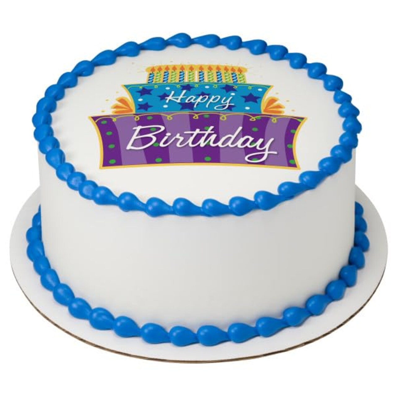 Happy Birthday PhotoCake® Edible Cake Topper Icing Image for 6 inch Round cake or larger